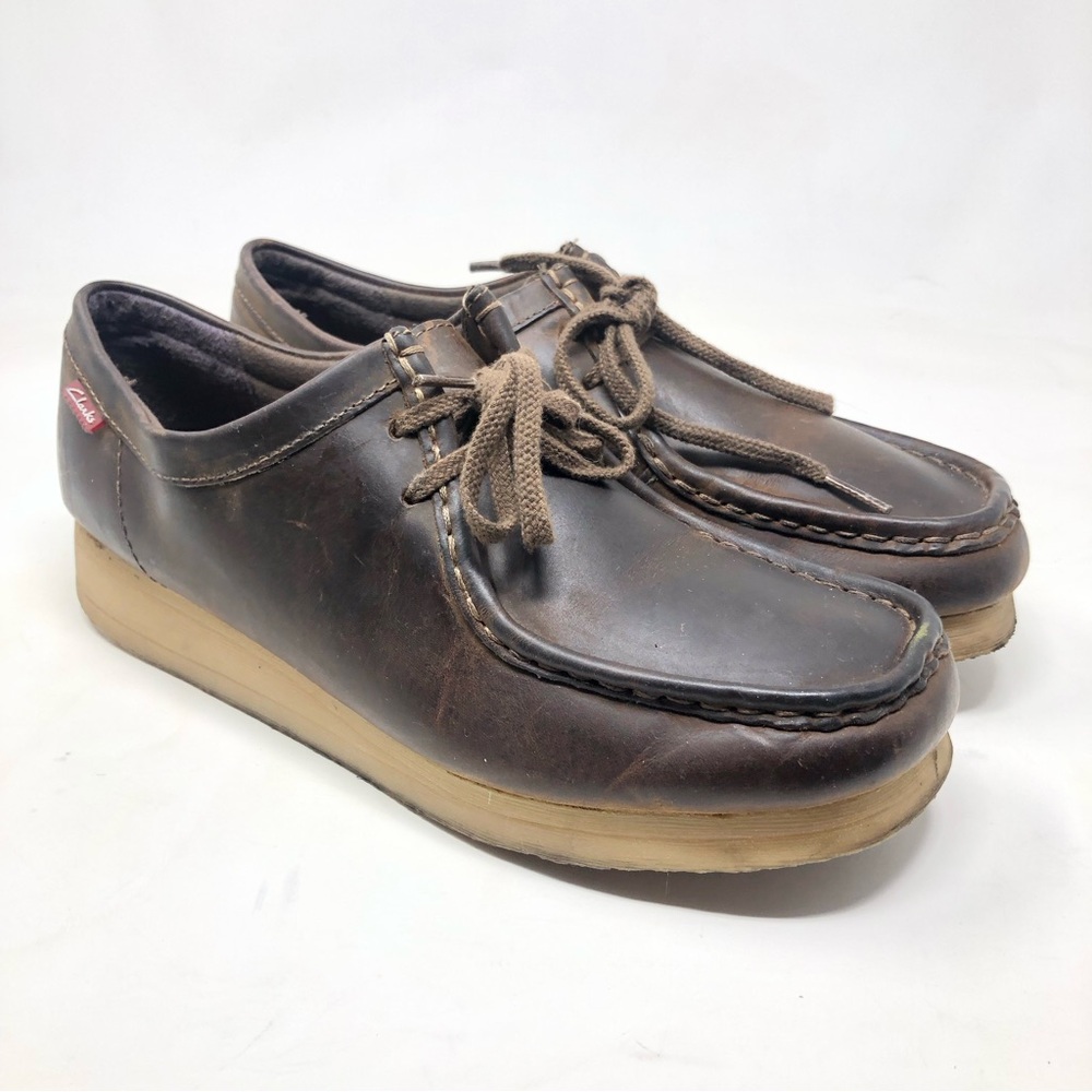 Clarks Pandora Wallabee Women’s Brown Leather Shoes Size 10M